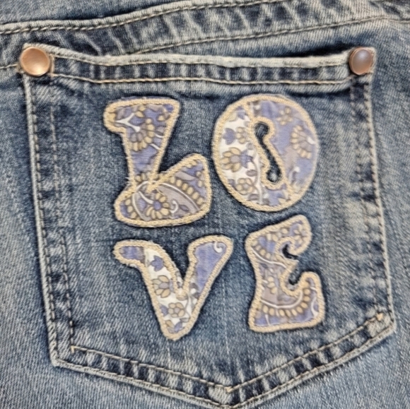 Vintage Y2K NOBO NO BOUNDARIES Jeans Juniors 7 Low Rise Boot Cut Bratz Love - Picture 14 of 15